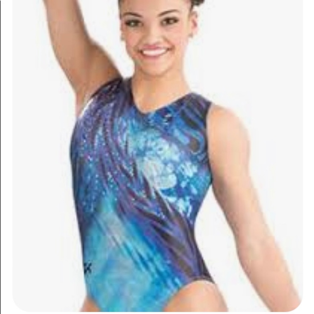 GK •Cirque Du Soleil• Blue/Purple Gymnastics Leotard